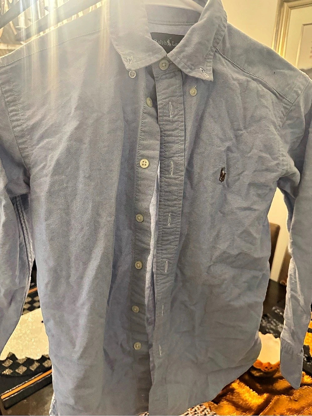 Ralph Lauren Boys Cotton Oxford Shirt Blue Size 10